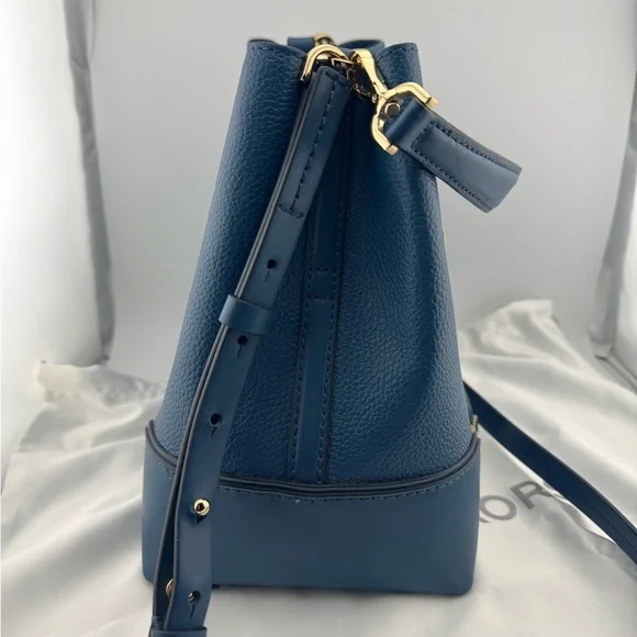 Michael‎ Kors Mercer Gallery Convertible Blue Leather Bucket Bag